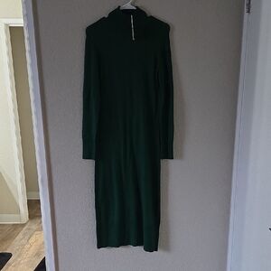 Chic Long Sleeve Green Dress